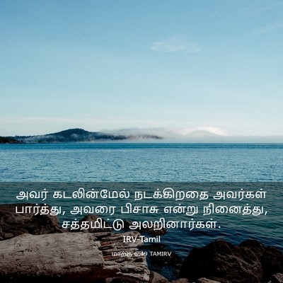 Picture 03 - மாற்கு 6:49 TAMIRV - அவர் கடலின்மேல் - Bible Verse Picture