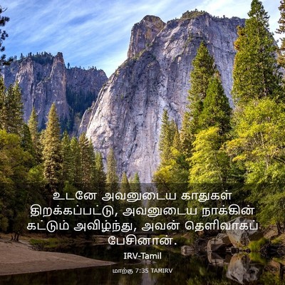 Picture 03 - மாற்கு 7:35 TAMIRV - உடனே அவனுடைய - Bible Verse Picture