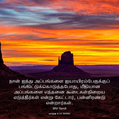 Picture 03 - மாற்கு 8:19 TAMIRV - நான் ஐந்து - Bible Verse Picture