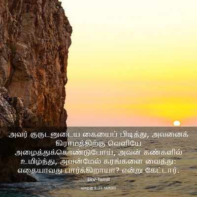 Picture 03 - மாற்கு 8:23 TAMIRV - அவர் குருடனுடைய - Bible Verse Picture