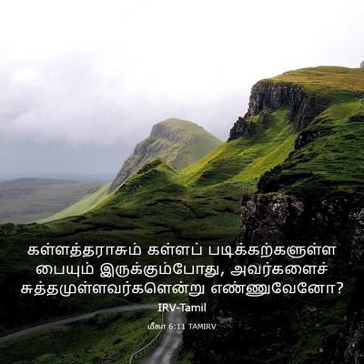 Picture 03 - மீகா 6:11 TAMIRV - கள்ளத்தராசும் - Bible Verse Picture