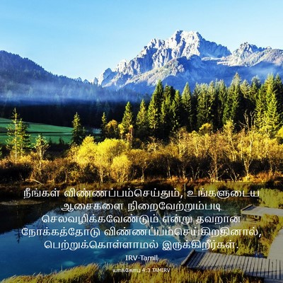 Picture 03 - யாக்கோபு 4:3 TAMIRV - நீங்கள் - Bible Verse Picture