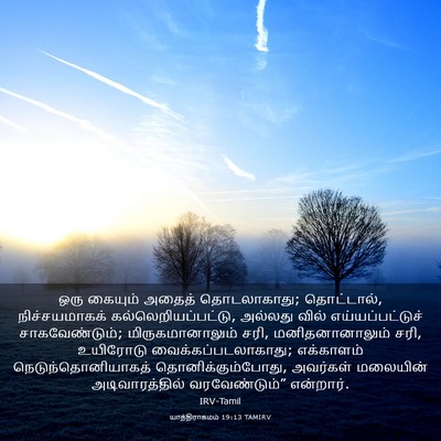 Picture 03 - யாத்திராகமம் 19:13 TAMIRV - ஒரு கையும் அதைத் - Bible Verse Picture