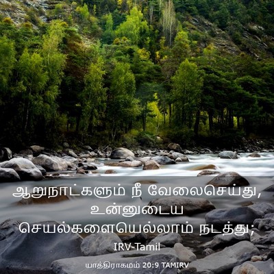 Picture 03 - யாத்திராகமம் 20:9 TAMIRV - ஆறுநாட்களும் நீ - Bible Verse Picture