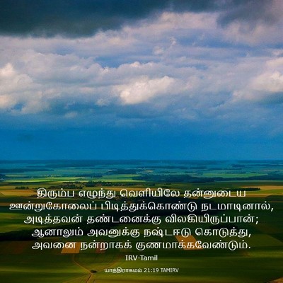 Picture 03 - யாத்திராகமம் 21:19 TAMIRV - திரும்ப எழுந்து - Bible Verse Picture