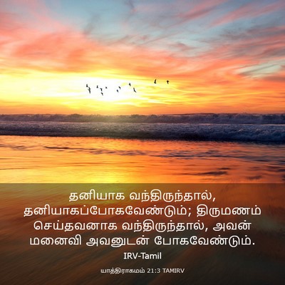 Picture 03 - யாத்திராகமம் 21:3 TAMIRV - தனியாக - Bible Verse Picture