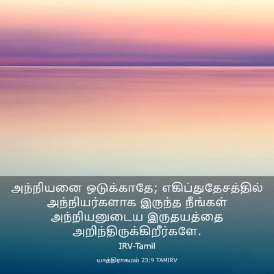 Picture 03 - யாத்திராகமம் 23:9 TAMIRV - அந்நியனை - Bible Verse Picture