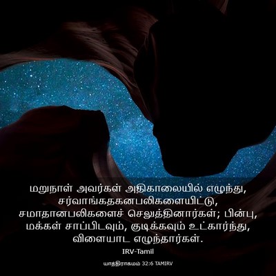 Picture 03 - யாத்திராகமம் 32:6 TAMIRV - மறுநாள் அவர்கள் - Bible Verse Picture