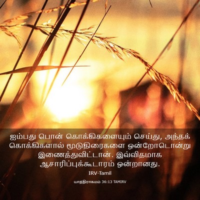 Picture 03 - யாத்திராகமம் 36:13 TAMIRV - ஐம்பது பொன் - Bible Verse Picture