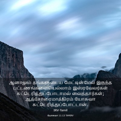 Picture 03 - யோசுவா 11:13 TAMIRV - ஆனாலும் தங்களுடைய - Bible Verse Picture