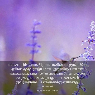 Picture 03 - யோசுவா 13:30 TAMIRV - மகனாயீம் துவங்கி, - Bible Verse Picture