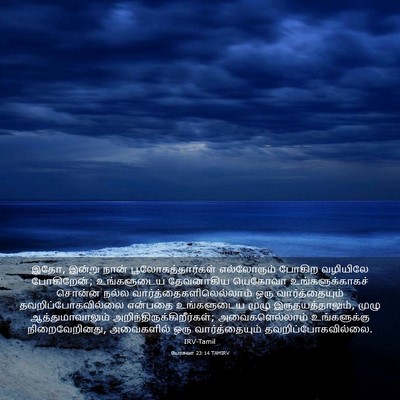 Picture 03 - யோசுவா 23:14 TAMIRV - இதோ, இன்று நான் - Bible Verse Picture