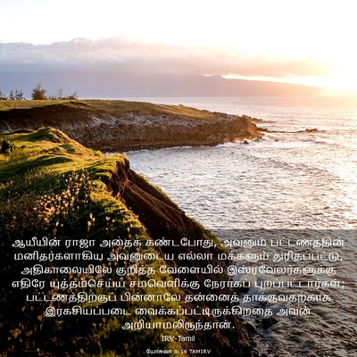 Picture 03 - யோசுவா 8:14 TAMIRV - ஆயீயின் ராஜா - Bible Verse Picture