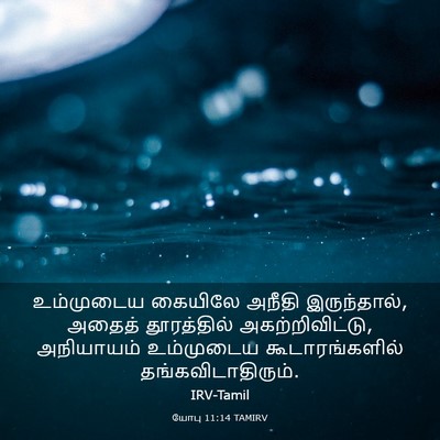 Picture 03 - யோபு 11:14 TAMIRV - உம்முடைய கையிலே - Bible Verse Picture