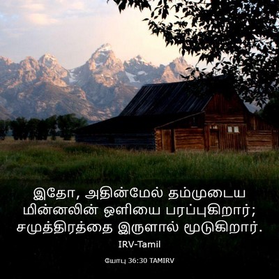 Picture 03 - யோபு 36:30 TAMIRV - இதோ, அதின்மேல் - Bible Verse Picture