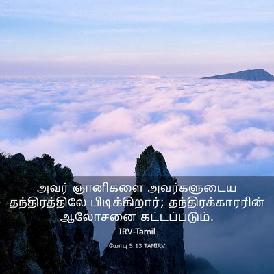 Picture 03 - யோபு 5:13 TAMIRV - அவர் ஞானிகளை - Bible Verse Picture