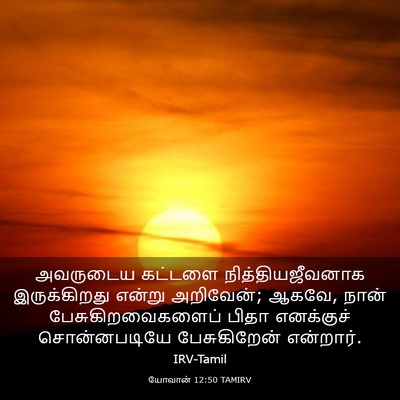 Picture 03 - யோவான் 12:50 TAMIRV - அவருடைய கட்டளை - Bible Verse Picture