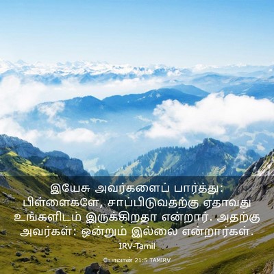 Picture 03 - யோவான் 21:5 TAMIRV - இயேசு அவர்களைப் - Bible Verse Picture