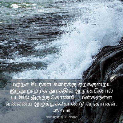 Picture 03 - யோவான் 21:8 TAMIRV - மற்றச் சீடர்கள் - Bible Verse Picture
