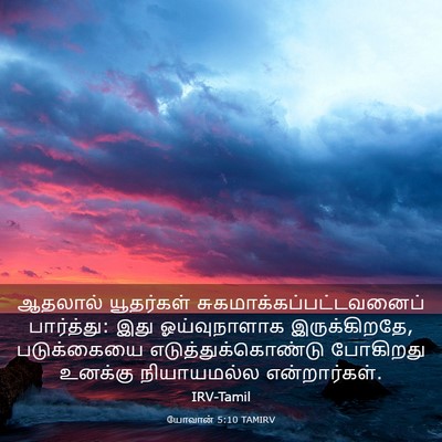 Picture 03 - யோவான் 5:10 TAMIRV - ஆதலால் யூதர்கள் - Bible Verse Picture