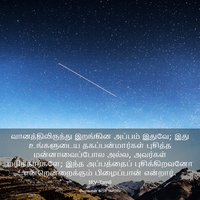 Picture 03 - யோவான் 6:58 TAMIRV - வானத்திலிருந்து - Bible Verse Picture