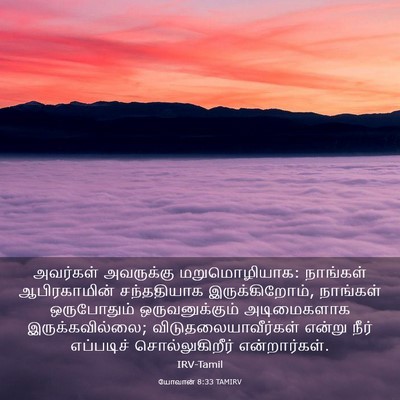Picture 03 - யோவான் 8:33 TAMIRV - அவர்கள் அவருக்கு - Bible Verse Picture