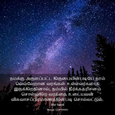 Picture 03 - ரோமர் 12:6 TAMIRV - நமக்கு அருளப்பட்ட - Bible Verse Picture