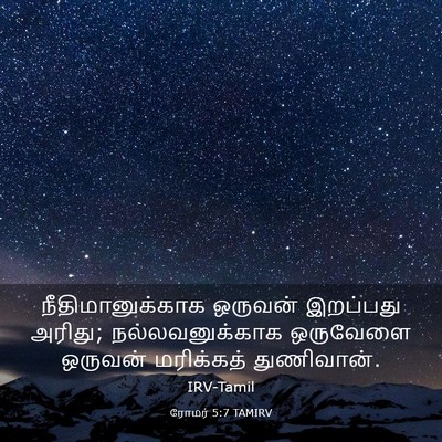 Picture 03 - ரோமர் 5:7 TAMIRV - நீதிமானுக்காக - Bible Verse Picture