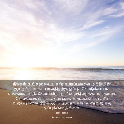 Picture 03 - ரோமர் 6:13 TAMIRV - நீங்கள் உங்களுடைய - Bible Verse Picture