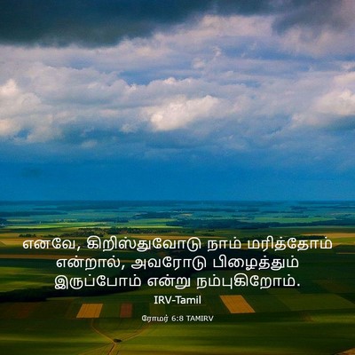 Picture 03 - ரோமர் 6:8 TAMIRV - எனவே, - Bible Verse Picture