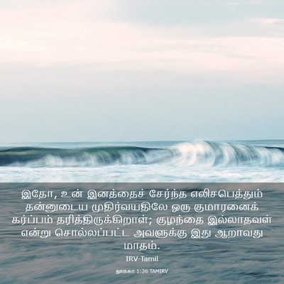 Picture 03 - லூக்கா 1:36 TAMIRV - இதோ, உன் இனத்தைச் - Bible Verse Picture