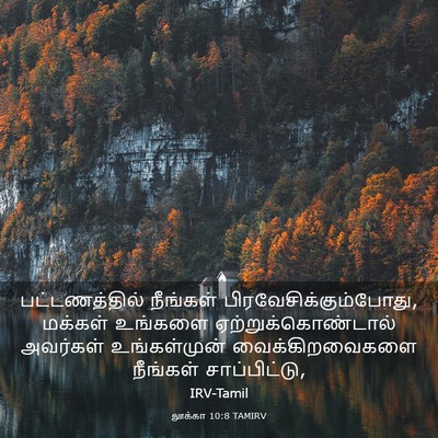 Picture 03 - லூக்கா 10:8 TAMIRV - பட்டணத்தில் - Bible Verse Picture