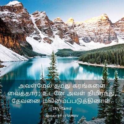 Picture 03 - லூக்கா 13:13 TAMIRV - அவள்மேல் தமது - Bible Verse Picture