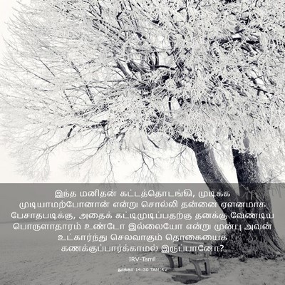 Picture 03 - லூக்கா 14:30 TAMIRV - இந்த மனிதன் - Bible Verse Picture