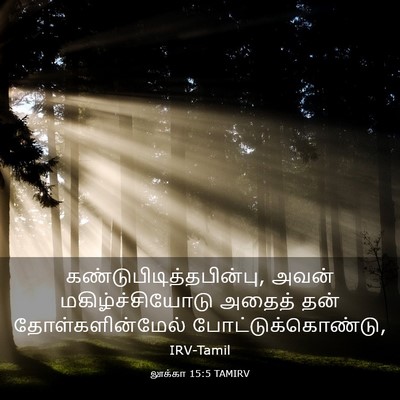 Picture 03 - லூக்கா 15:5 TAMIRV -  - Bible Verse Picture