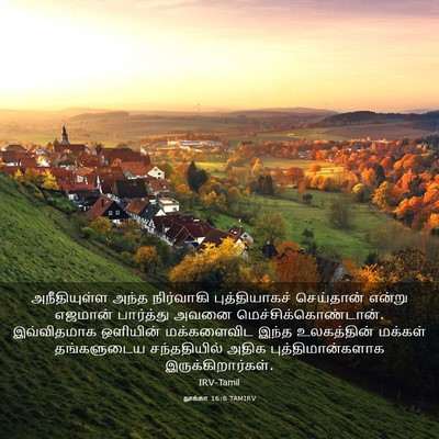 Picture 03 - லூக்கா 16:8 TAMIRV - அநீதியுள்ள அந்த - Bible Verse Picture