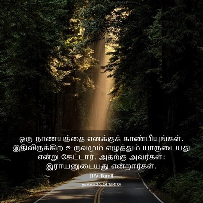 Picture 03 - லூக்கா 20:24 TAMIRV - ஒரு நாணயத்தை - Bible Verse Picture