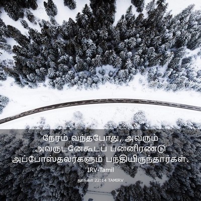 Picture 03 - லூக்கா 22:14 TAMIRV - நேரம் வந்தபோது, - Bible Verse Picture
