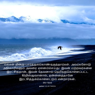 Picture 03 - லூக்கா 23:35 TAMIRV - மக்கள் நின்று - Bible Verse Picture