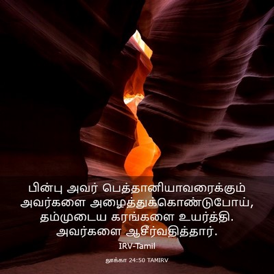 Picture 03 - லூக்கா 24:50 TAMIRV - பின்பு அவர் - Bible Verse Picture