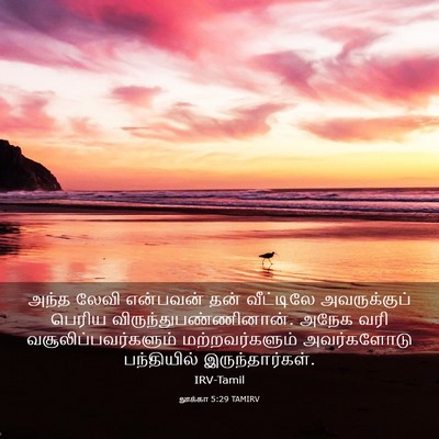 Picture 03 - லூக்கா 5:29 TAMIRV - அந்த லேவி என்பவன் - Bible Verse Picture