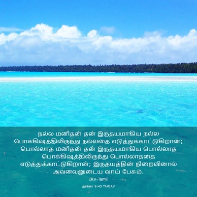 Picture 03 - லூக்கா 6:45 TAMIRV - நல்ல மனிதன் தன் - Bible Verse Picture
