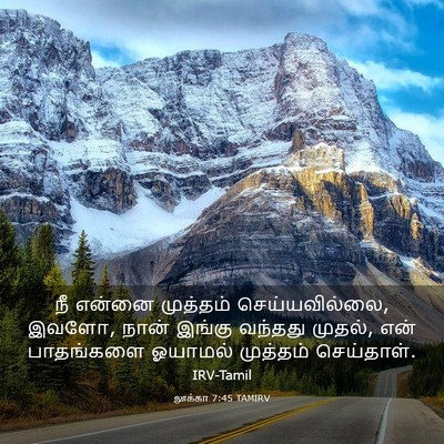 Picture 03 - லூக்கா 7:45 TAMIRV - நீ என்னை முத்தம் - Bible Verse Picture