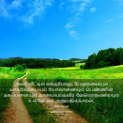 Picture 03 - லூக்கா 8:51 TAMIRV - அவர் வீட்டில் - Bible Verse Picture