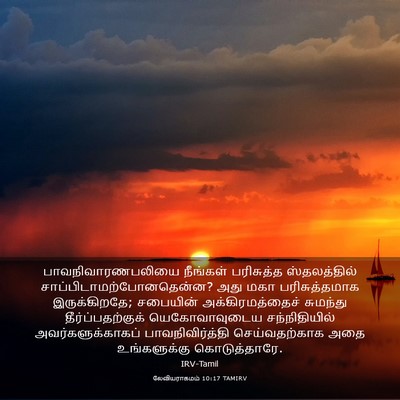 Picture 03 - லேவியராகமம் 10:17 TAMIRV - பாவநிவாரணபலியை - Bible Verse Picture