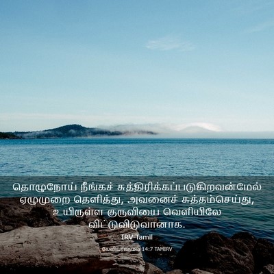 Picture 03 - லேவியராகமம் 14:7 TAMIRV - தொழுநோய் நீங்கச் - Bible Verse Picture