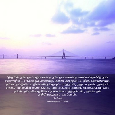 Picture 03 - லேவியராகமம் 20:17 TAMIRV - “ஒருவன் தன் - Bible Verse Picture