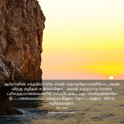 Picture 03 - லேவியராகமம் 22:4 TAMIRV - ஆரோனின் - Bible Verse Picture
