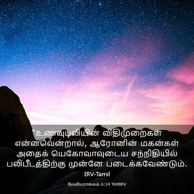 Picture 03 - லேவியராகமம் 6:14 TAMIRV - “உணவுபலியின் - Bible Verse Picture