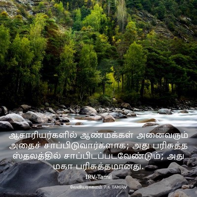 Picture 03 - லேவியராகமம் 7:6 TAMIRV - ஆசாரியர்களில் - Bible Verse Picture